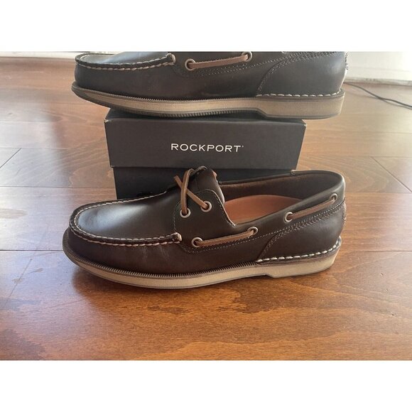 Rockport Ports of Cali Perth Dark Brown Beeswax US Size 7 M Loafer NEW - Picture 2 of 6